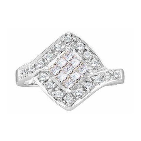 14KT White Gold 0.50 CTW DIAMOND  LADIES  INVISIBLE RING