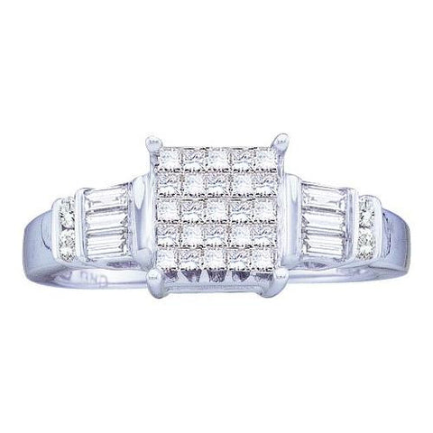 14KT White Gold 0.50CTW DIAMOND LADIES RING