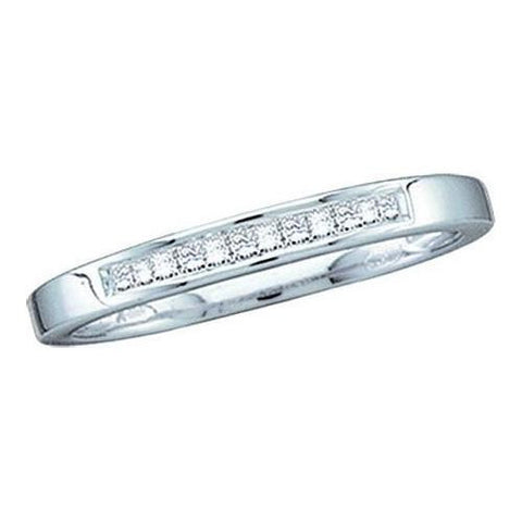 14KT White Gold 0.14CTW DIAMOND LADIES INVISIBLE BAND