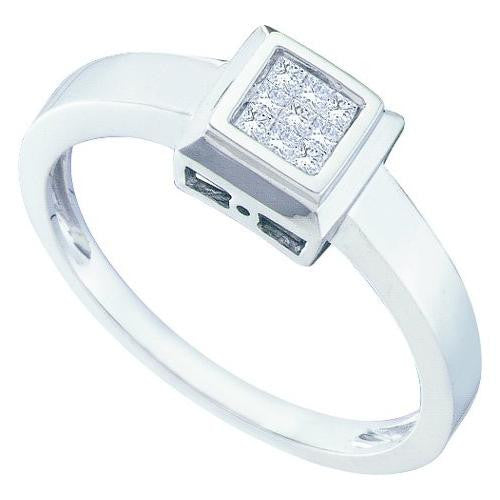 14KT White Gold 0.10CTW DIAMOND INVISIBLE RING