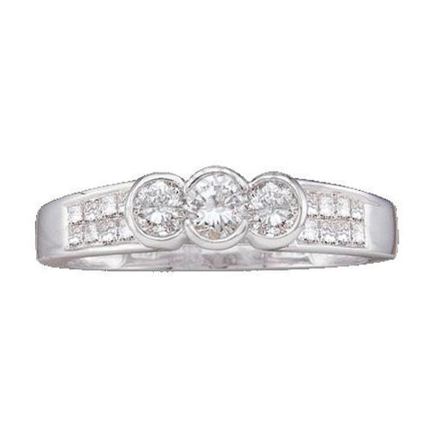 14KT White Gold 0.51CT DIAMOND 3-STONE BRIDAL RING