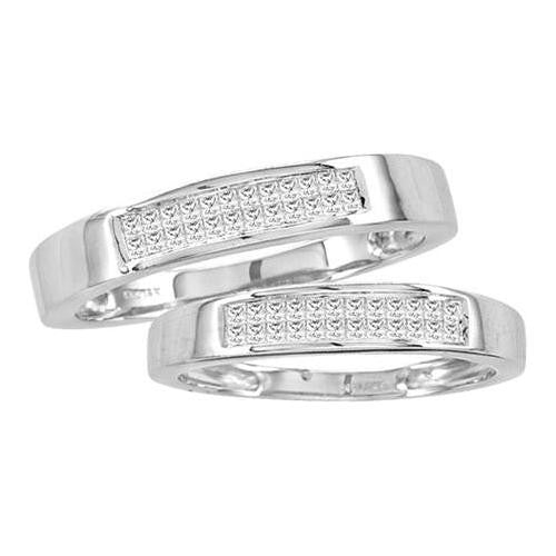 14KT White Gold 0.50CTW DIAMOND INVISIBLE DUO SET