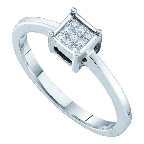 14KT White Gold 0.13CTW DIAMOND LADIES INVISIBLE RING