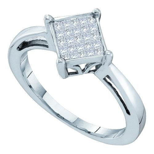 14KT White Gold 0.25CTW DIAMOND LADIES INVISIBLE RING