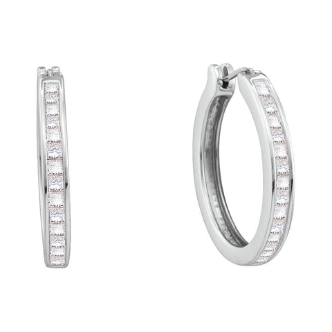 1 CTW-Diamond INVISIBLE HOOPS