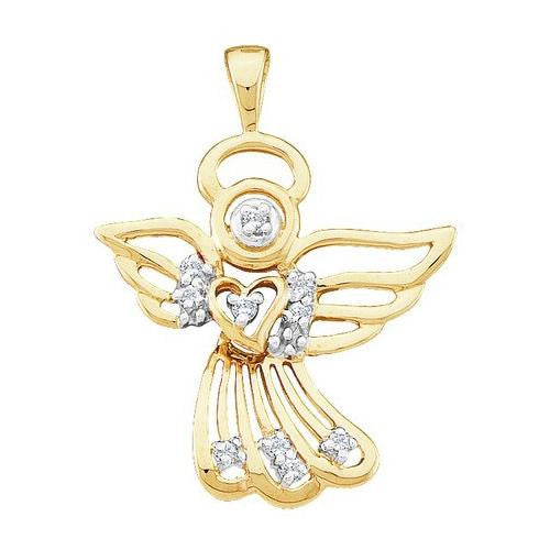 10KT Yellow Gold 0.10CTW DIAMOND LADIES FASHION PENDANT