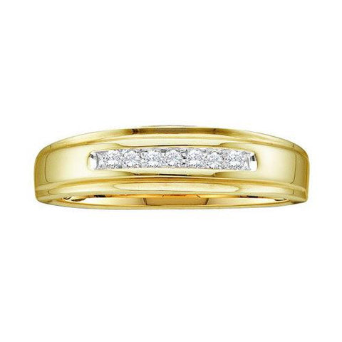 10KT Yellow Gold 0.08CTW  DIAMOND FASHION MENS BAND