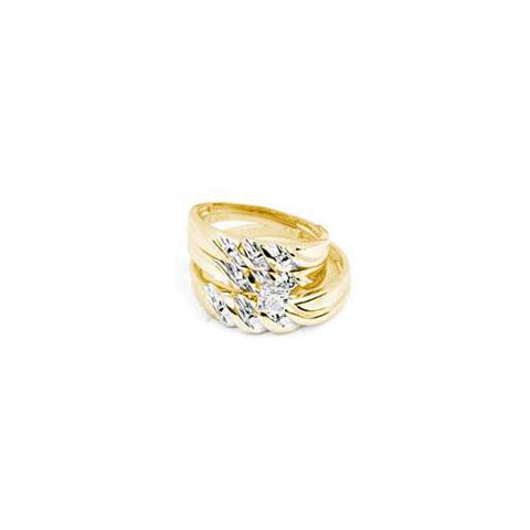 10KT Yellow Gold 0.07CTW CENTER ROUND DIAMOND TRIO SET