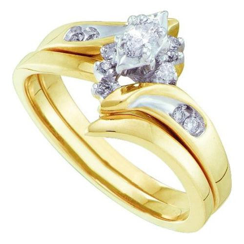 14K Yellow-gold 0.20CTW DIAMOND BRIDAL RING