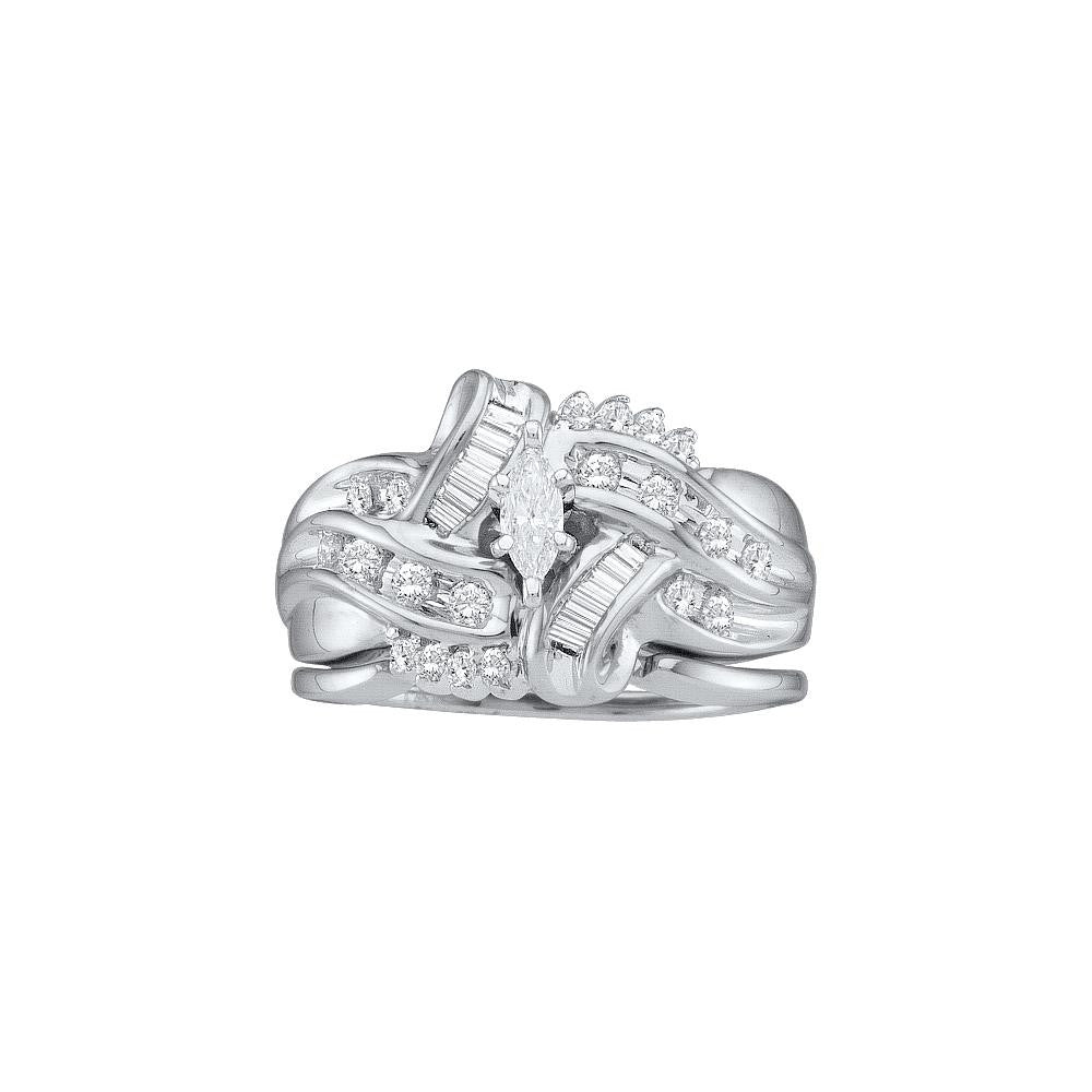 1-2CT-Diamond MQ-CENTER BRIDAL SET