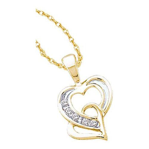 10K Yellow-gold 0.05CTW  DIAMOND HEART  PENDANT