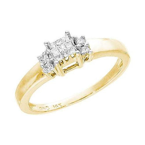 14KT Yellow Gold 0.15CTW DIAMOND INVISIBLE RING