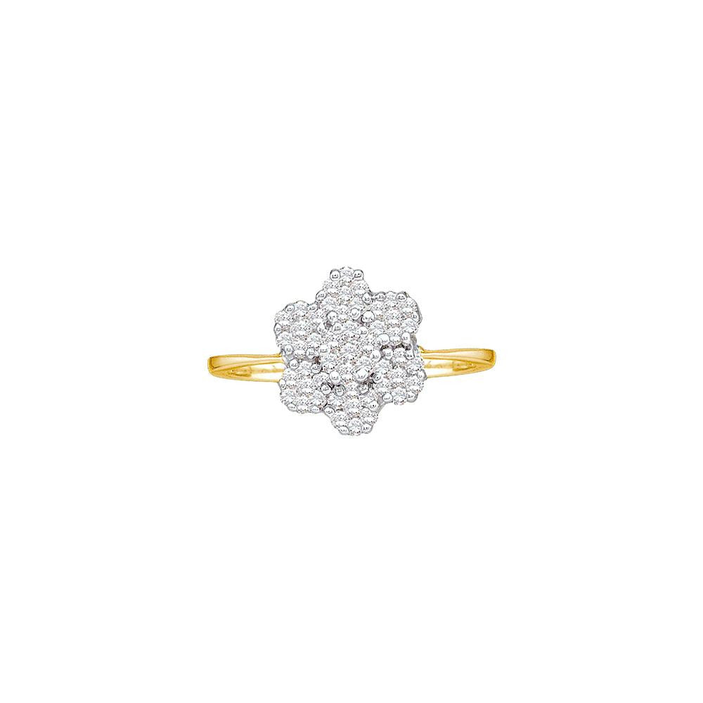 1-4CTW-Diamond FLOWER RING