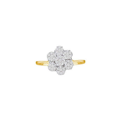 1-4CTW-Diamond FLOWER RING