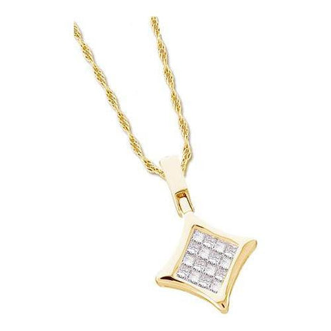 14KT Yellow Gold 0.26CTW DIAMOND INVISIBLE PENDANT