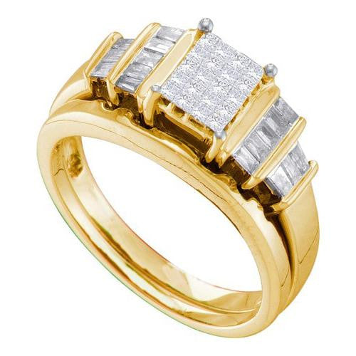 14KT Yellow Gold 0.51CTW DIAMOND INVISIBLE BRIDAL SET