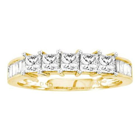 14KT Yellow Gold 1.00CTW DIAMOND 5 STONE BRIDAL RING