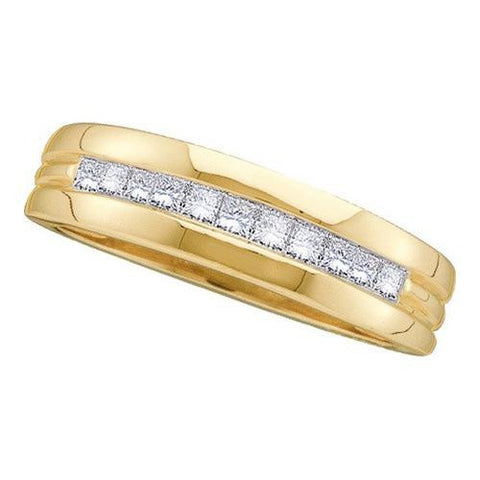 14KT Yellow Gold 1.00CTW DIAMOND INVISIBLE MENS BAND