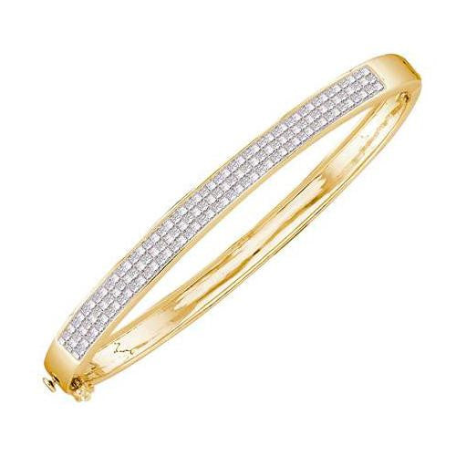 14KT Yellow Gold 2.00CT DIAMOND INVISIBLE BANGLE