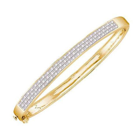 14KT Yellow Gold 2.00CT DIAMOND INVISIBLE BANGLE