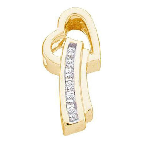 10KT Yellow Gold 0.08CTW DIAMOND HEART PENDANT