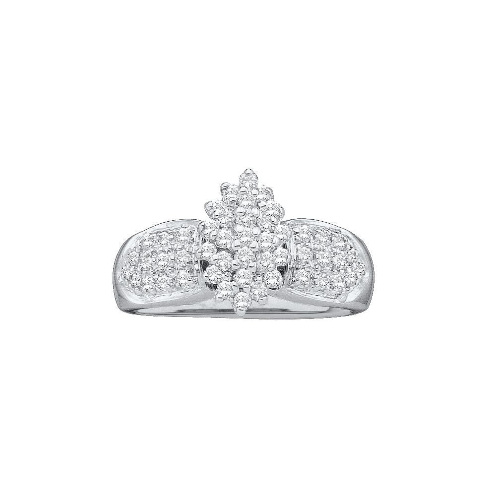 1-2CTW-Diamond CLUSTER RING