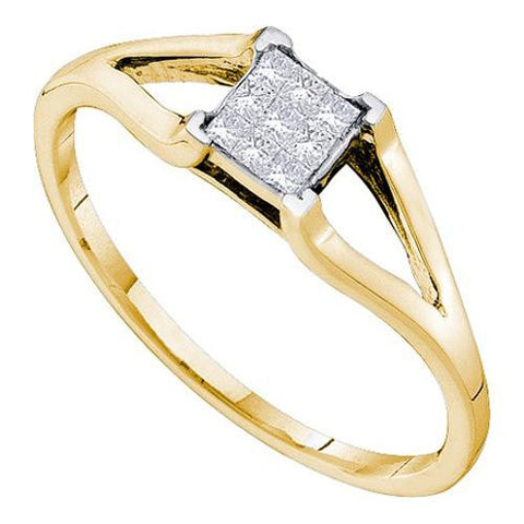 14KT Yellow Gold 0.15CTW DIAMOND  INVISIBLE RING