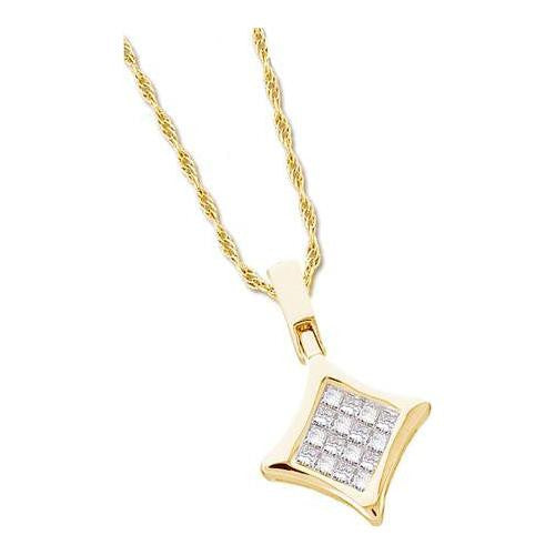 14KT Yellow Gold 0.50CTW DIAMOND INVISIBLE PENDANT