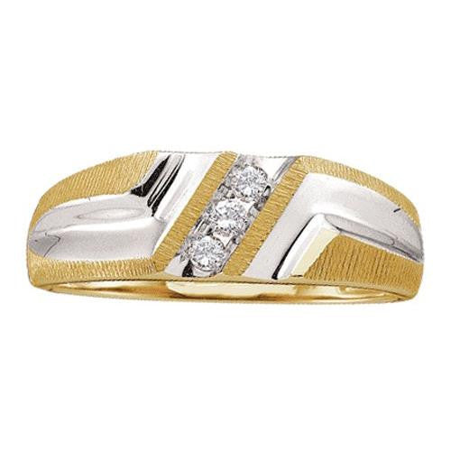 10KT Yellow Gold 0.10CTW DIAMOND FASHION MENS BAND