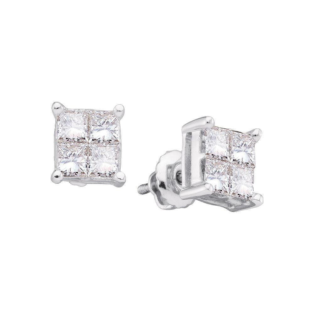 1-2CT-Diamond INVISIBLE EARRING