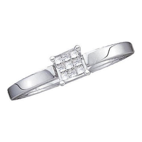 14KT White Gold 0.10CTW DIAMOND LADIES INVISIBLE RING