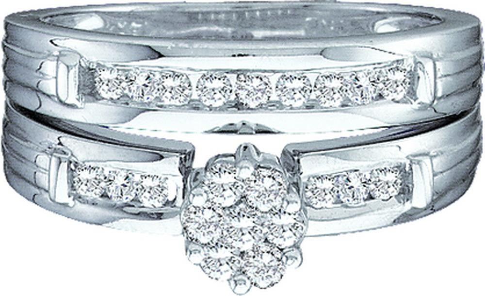 1-3CT-Diamond FLOWER BRIDAL-SET