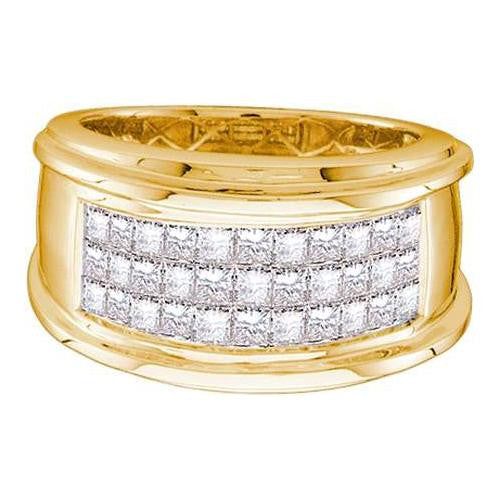 14K Yellow-gold 1.00CTW DIAMOND INVISIBLE MENS BAND