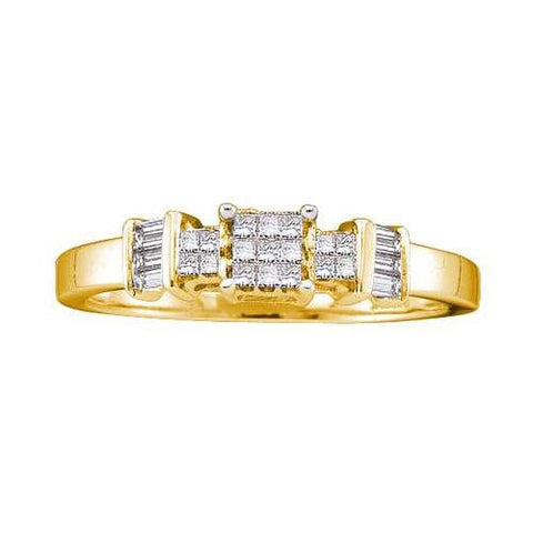 14KT Yellow Gold 0.25CTW  DIAMOND LADIES  INVISIBLE RING