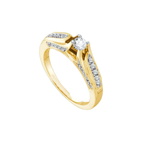 1-3CTW-Diamond RD-CENTER BRIDAL RING