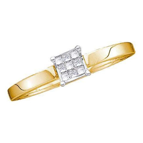 14KT Yellow Gold 0.10CTW DIAMOND INVISBLE RING