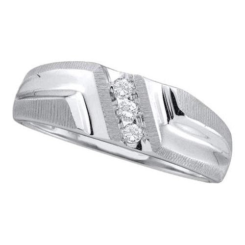 10KT White Gold 0.10CT DIAMOND FASHION MEN'S BAND