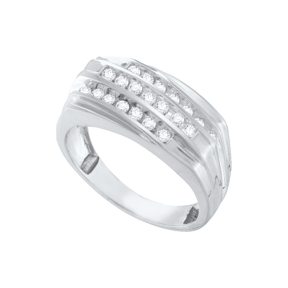 1-2CT-Diamond CLUSTER MENS BAND