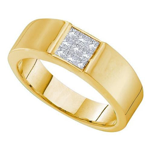 14K Yellow-gold 0.50CTW DIAMOND INVISIBLE MENS RING