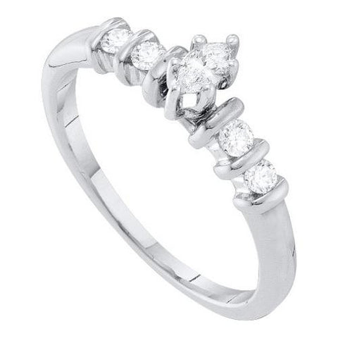 10KT White Gold 0.25CTW DIAMOND MQ-CENTER BRIDAL RING