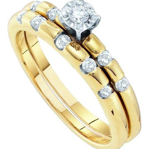 10K Yellow-gold 0.27CTW DIAMOND BRIDAL RING