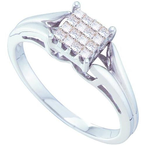 14KT White Gold 0.25CTW DIAMOND  INVISIBLE RING