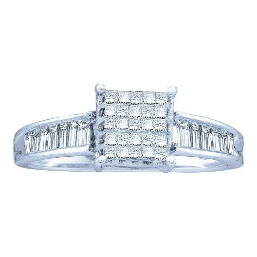 14KT White Gold 0.50CTW DIAMOND LADIES  INVISIBLE  RING