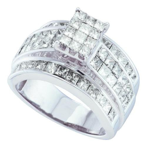 14KT White Gold 3.00CTW DIAMOND LADIES INVISIBLE RING