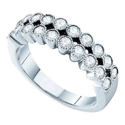 14K White-gold 0.75CTW ROUND LADIES DIAMOND RING