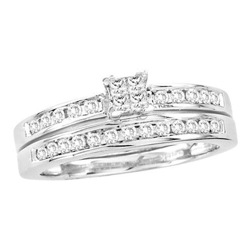 14KT White Gold 0.50CTW DIAMOND INVISIBLE  BRIDAL SET