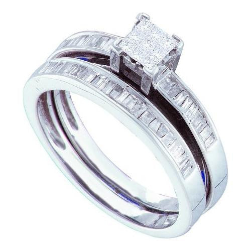 14KT White Gold 0.5CTW DIAMOND INVISIBLE BRIDAL SET