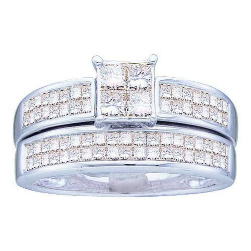 14KT White Gold 1.00CTW DIAMOND INVISIBLE BRIDALSET