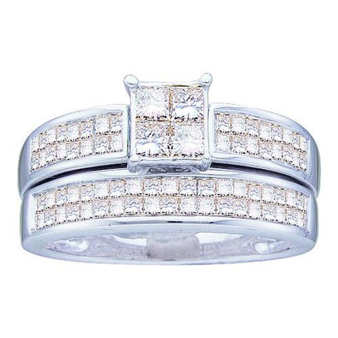 14KT White Gold 1.00CTW DIAMOND INVISIBLE BRIDALSET