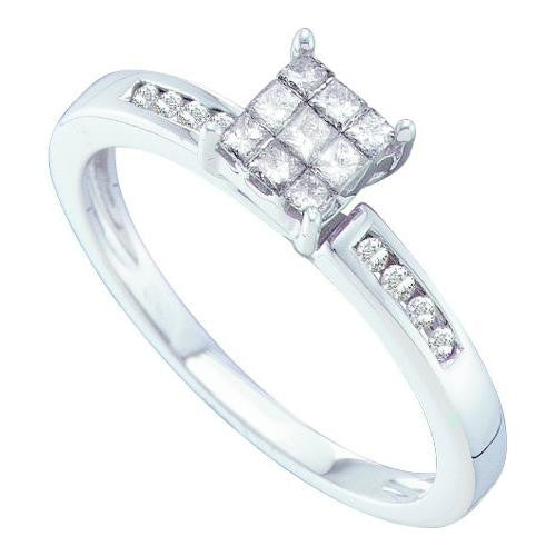 14KT White Gold 0.25CTW  DIAMOND LADIES INVISIBLE RING